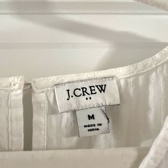 J Crew White Eyelet Top Blouse Lightweight Breathable Work Attire Size M - Picture 2 of 4